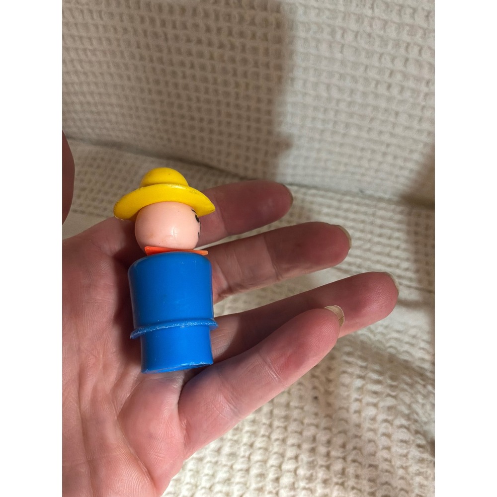 Vintage Unisex Fisher Price Little People Toy OS Blue Yellow Cowboy Hat - Picture 5 of 6